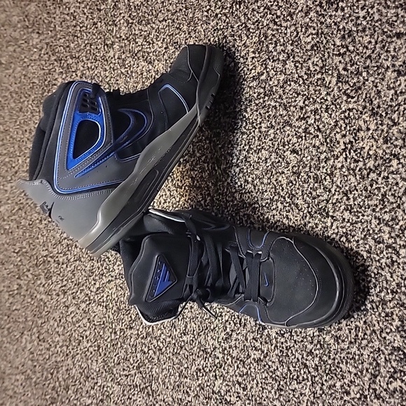 Nike Air Flight Falcon's, Size 11, Black and Granite with Blue Accents. - Picture 3 of 9